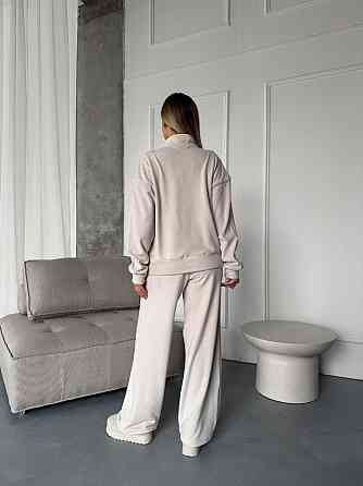 Стильный женский теплый флисовый костюм двойка Бежевий, 42/44 Одесса