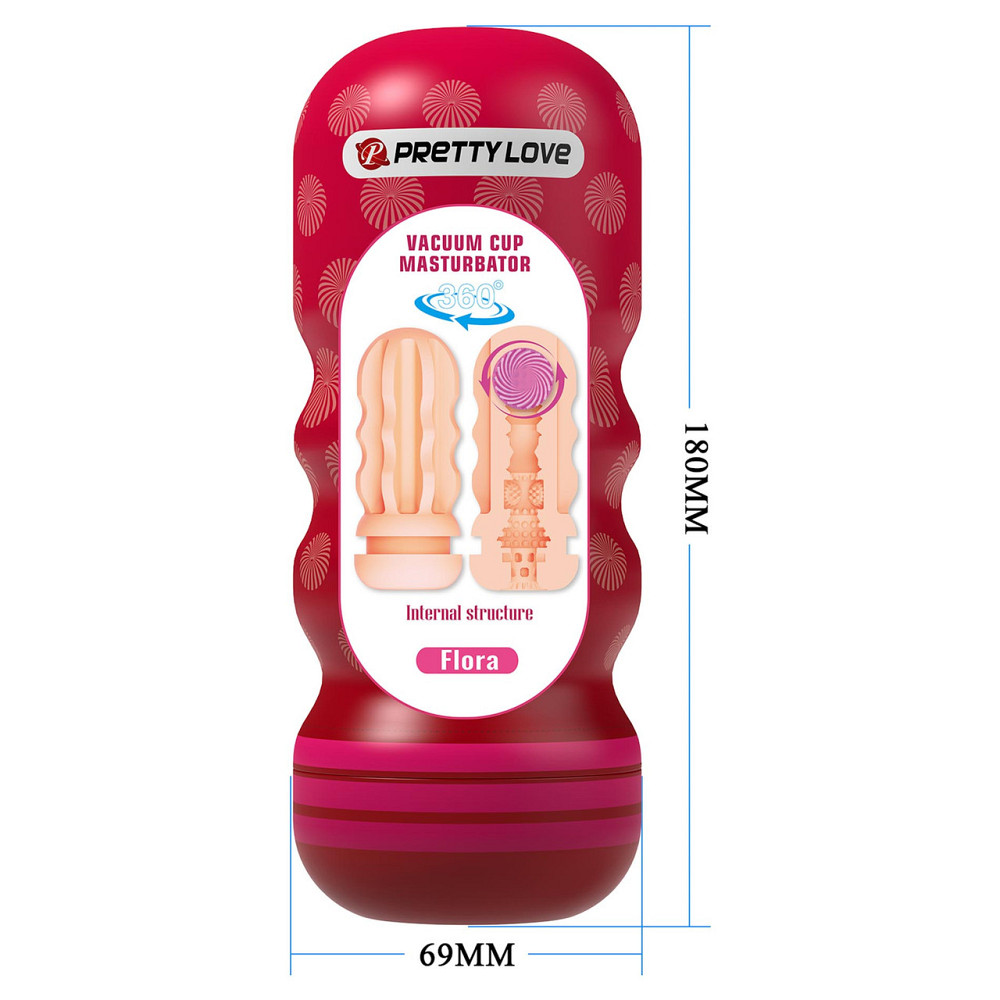 Мастурбатор PRETTY LOVE Flora Vacuum Cup, TPE, тілесний колір Sex Aura Київ - фото 6