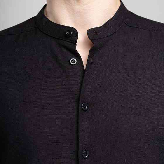 Мужская рубашка с длинным рукавом черная Pobedov Orion Киев