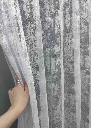 Тюль жаккард, коллекция "Мрамор Al-1", цвет белый 703т Київ