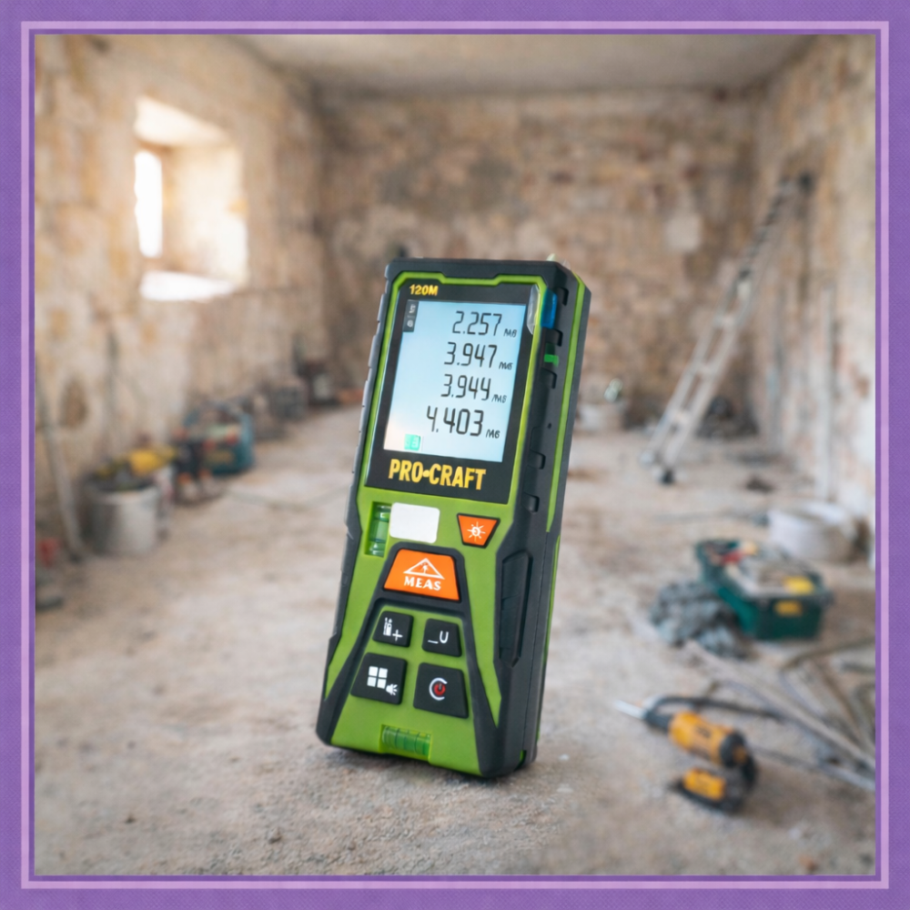 Далекомір лазерний будівельний Procraft PLDM120,Електронний Далекомір Лазерний 532 Нм  Клас 2 Львів - фото 1