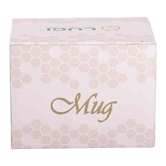 Кремовая фарфоровая чашка с золотым ободком и ручкой Киев