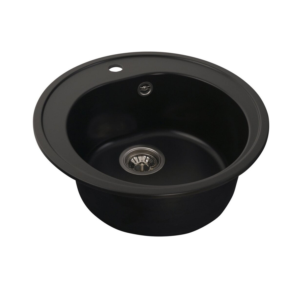 VALESO Гранітна мийка для кухні VALESO LUNA 510 матова Чорна Киев - изображение 3