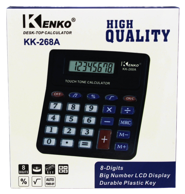 Калькулятор настольный KK-268A / KK-T729A, 10-разрядный, солнечная батарея + элемент питания, компактный Одесса - изображение 2