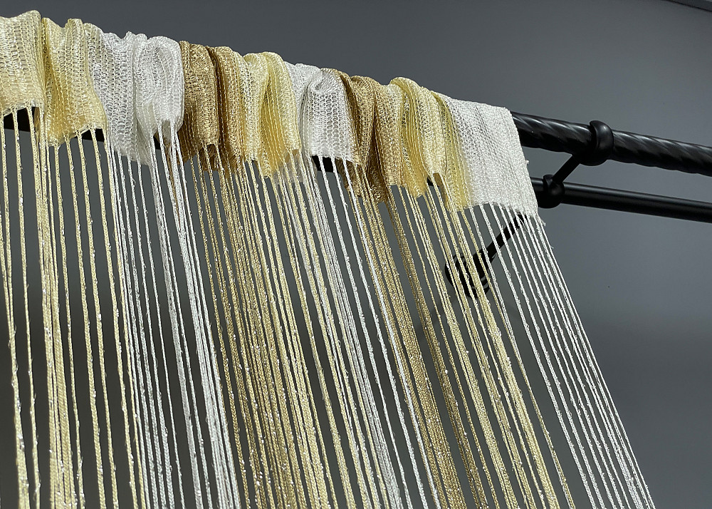 Шторы-нити с люрексом Бежевый с молочным 300х300см 1 шт (61-082) Киев - изображение 7