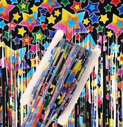 Дождик на фотозону с принтом звезд 2 м на 1 м разноцветный Киев