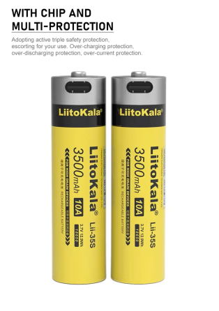 Акумулятор 18650 LiitoKala Li-ion 3500mAh 3.7V Type-C (Жовтий) Київ