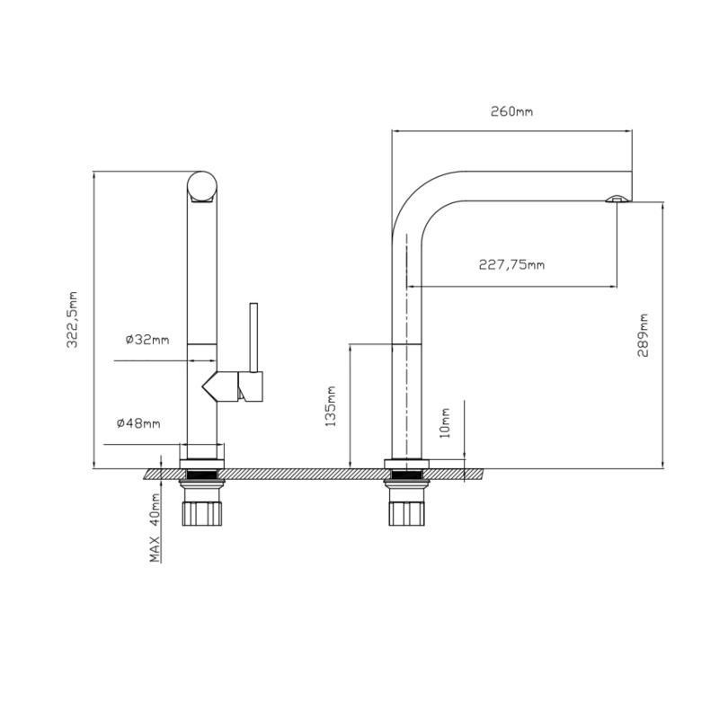 Змішувач для кухні брашований із нержавіючої сталі Qtap Zdenek QTZDN9032103FC Brushed Nickel PVD Харків - фото 2