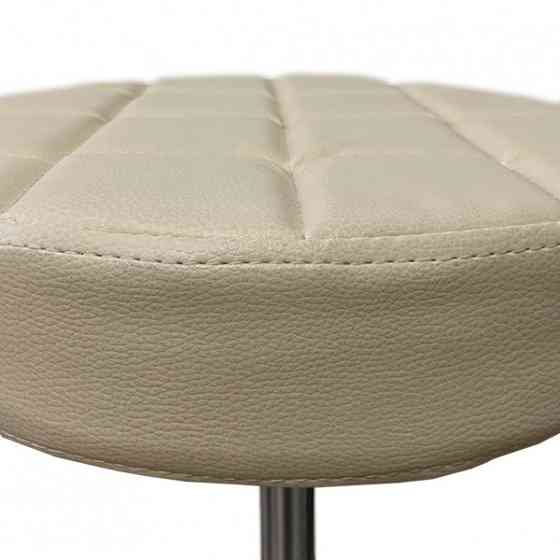 Стілець для майстра без спинки Йола на хромованій ніжці Слонова кістка Київ