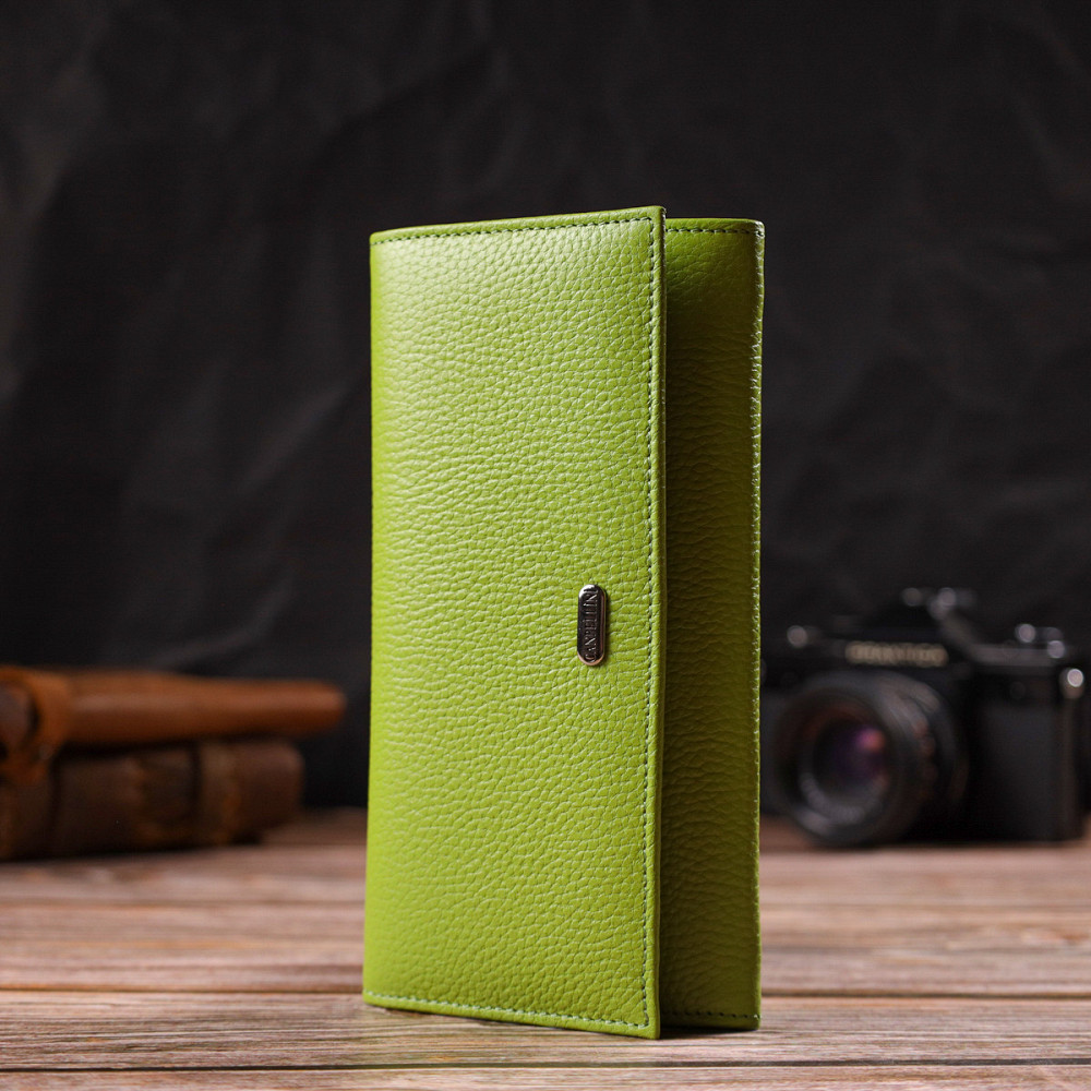 Молодежный кошелек из натуральной кожи флотар CANPELLINI 21833 Салатовый Киев - изображение 8