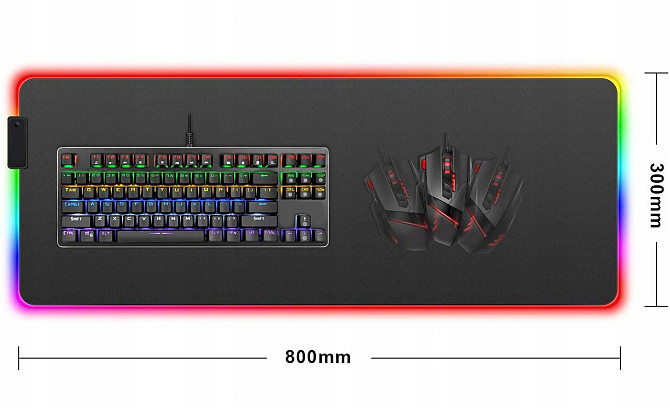 Великий RGB килимок для ігрової мишки та клавіатури з підсвічуванням 80x30 см Бровари - фото 5