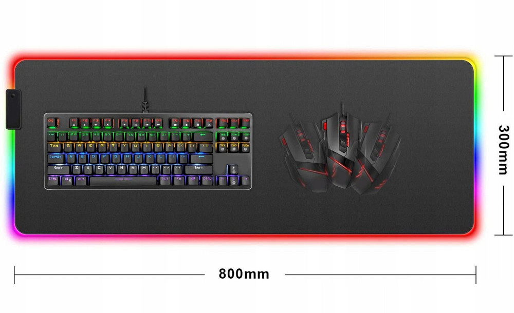 Великий RGB килимок для ігрової мишки та клавіатури з підсвічуванням 80x30 см Бровари - фото 5