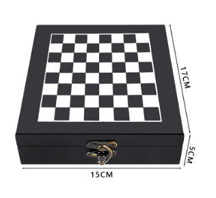 Набор для вина сомелье Шахматы 4 предмета в подарочном деревянном кейсе Черный Кременчуг - изображение 2