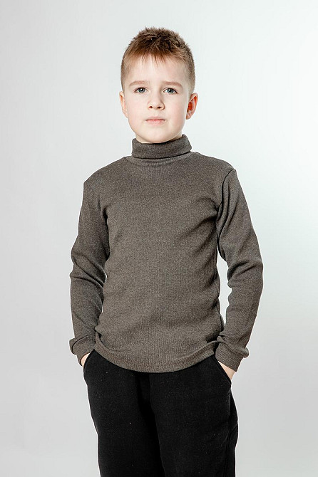 Водолазка детская, тёмно-кофейная ,  рубчик, начёс, топ Крохатушка одяг 128 Киев - изображение 1