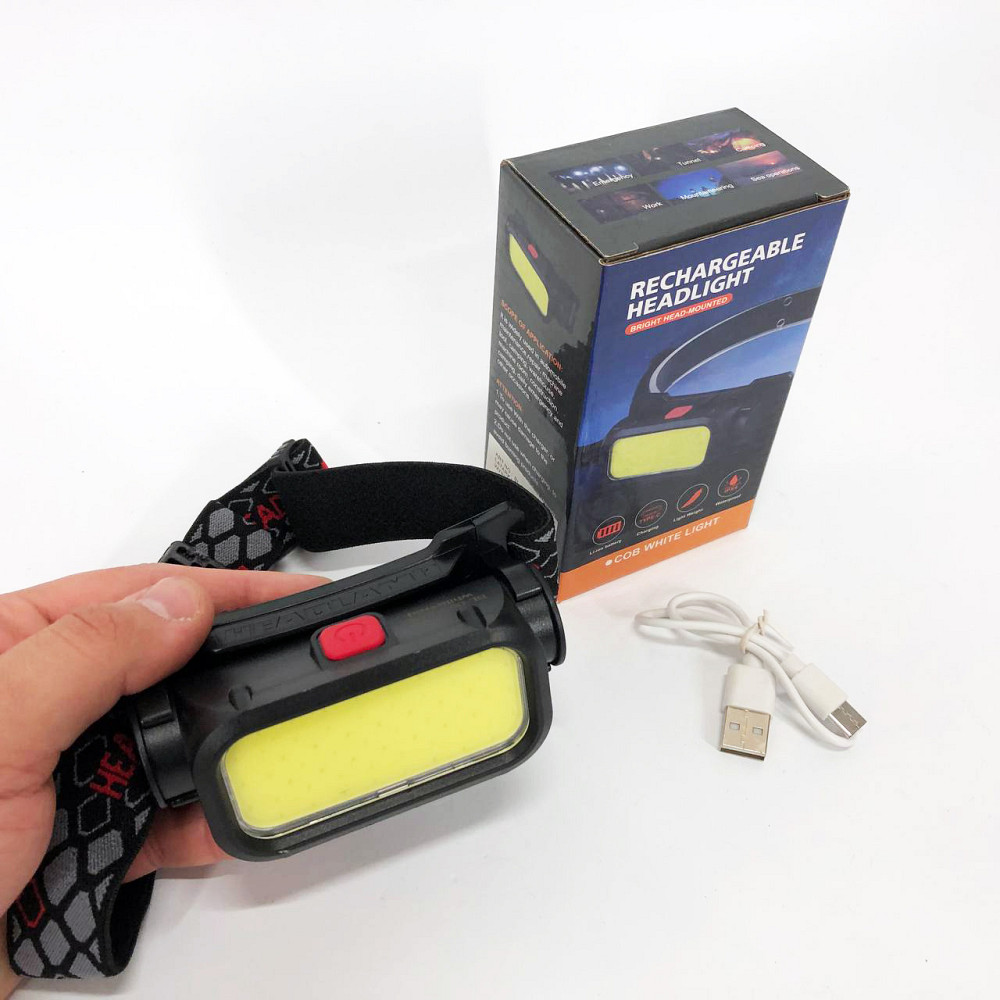 Компактный налобный фонарь BL-008+COB, Налобный аккумуляторный фонарь на голову Наголовный RV-18 Львов - изображение 3