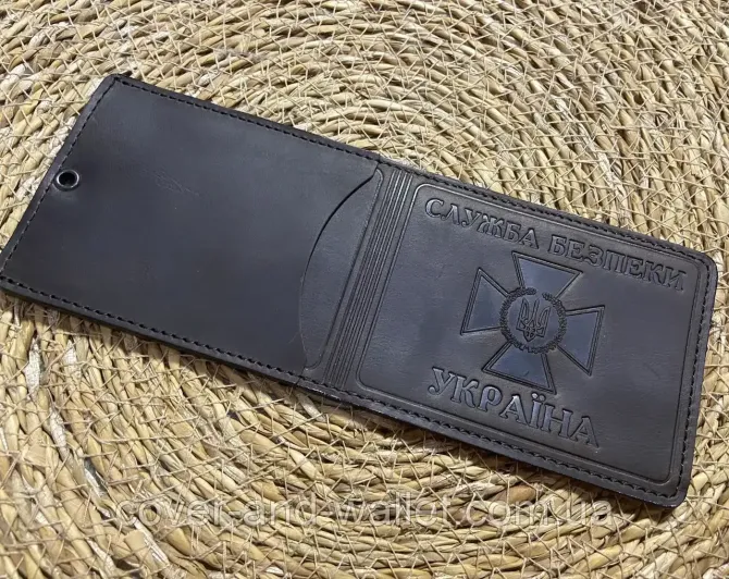 Обложка СБУ с карманом из винтажной кожи коричневого цвета P_Leather Киев - изображение 3