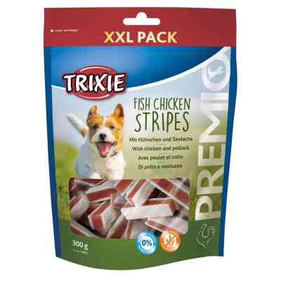 Лакомство для собак Trixie Premio Chicken and Pollock Stripes XXL курица/лосось 300 г (4011905318035) Винница