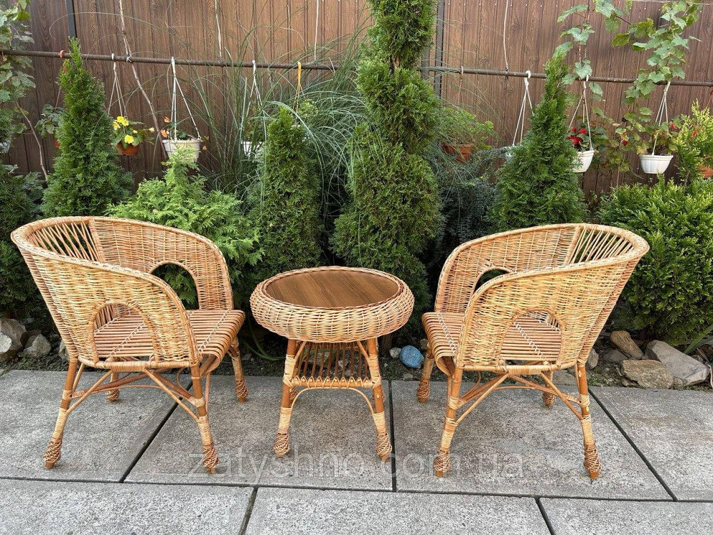 Меблі плетені балконні з лози Київ - фото 1
