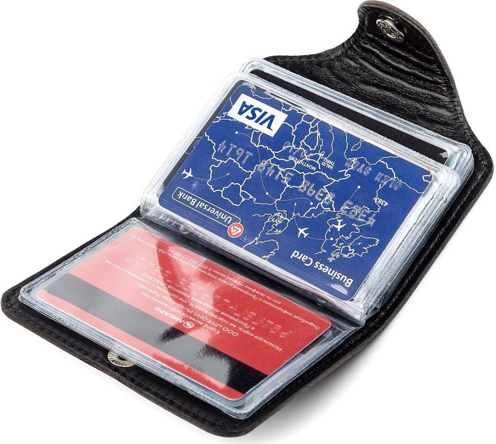 Визитница вертикальная Shvigel 13908 кожаная Коричневая Киев - изображение 3