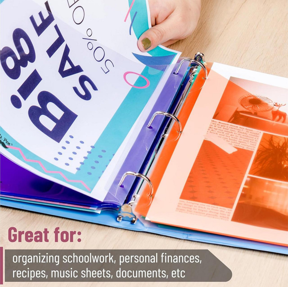 Разделители для папок Mr. Pen с карманами и вкладками 8 шт для 3-кольцевого файла формат Letter пастель Киев - изображение 4