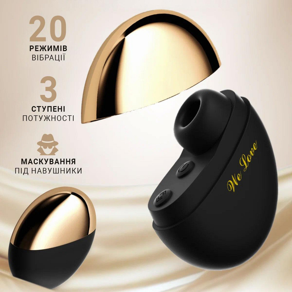 Стимулятор клітора вакуумно-хвильовий вуманайзер Portable Sucker 10 режимів USB-зарядка Чорний Вінниця - фото 6