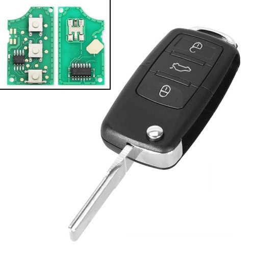Автоключ з чипом ID48 1J0959753DA 3 кнопки для Volkswagen Seat Skoda дистанційний Київ - фото 1