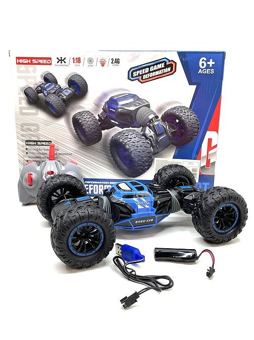 Машина на радіокеруванні Deformation car 1:18 гумові колеса пульт Синій (UD2220A) Чернігів - фото 10