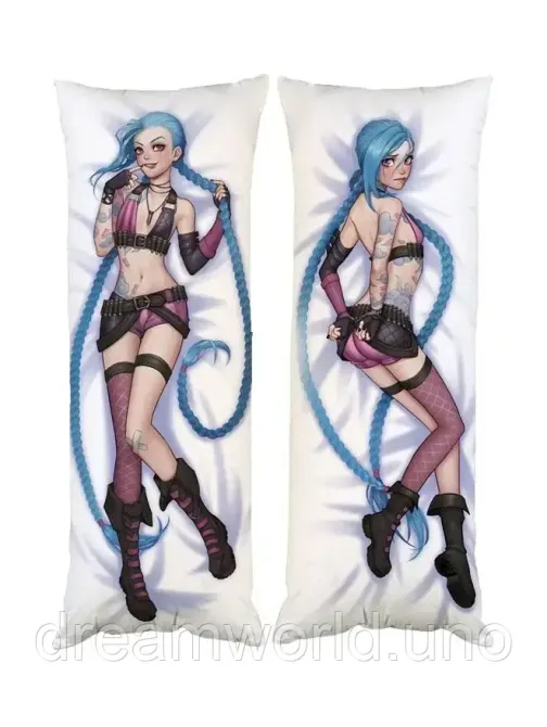Подушка дакімакура Ліга легенд Джинкс декоративна партова подушка для обіймання 30х60 Харків - фото 1