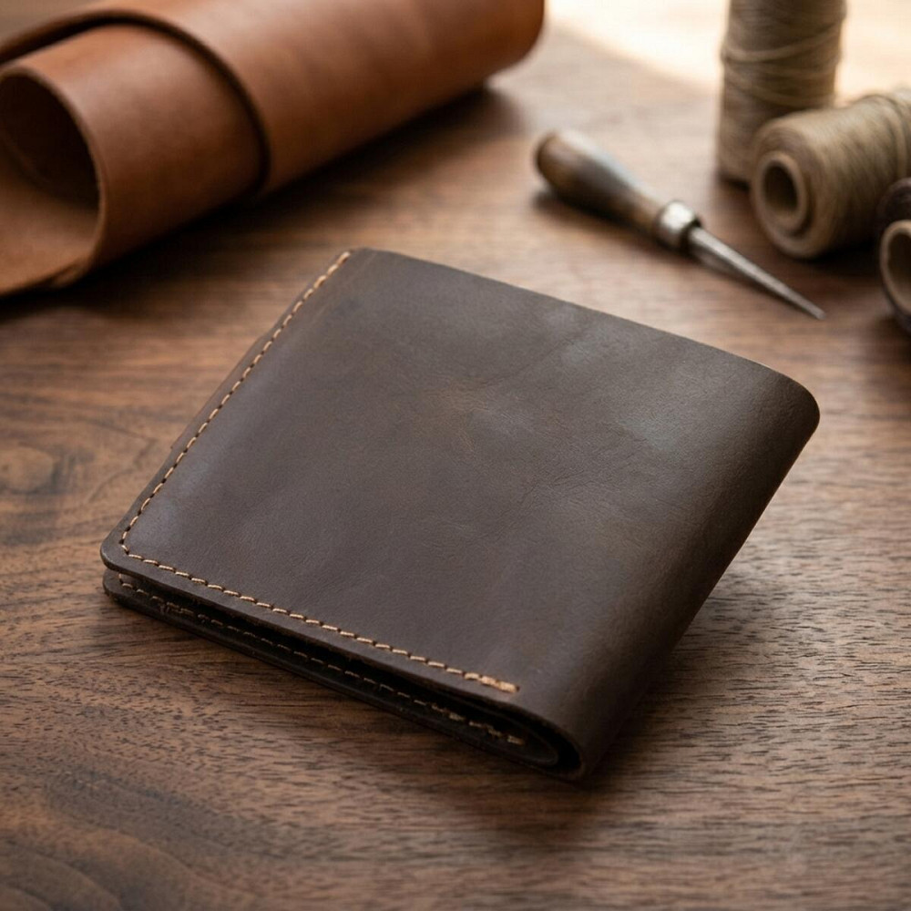 Кожаное мужское портмоне GRANDE PELLE 11460 Коричневый Киев - изображение 14