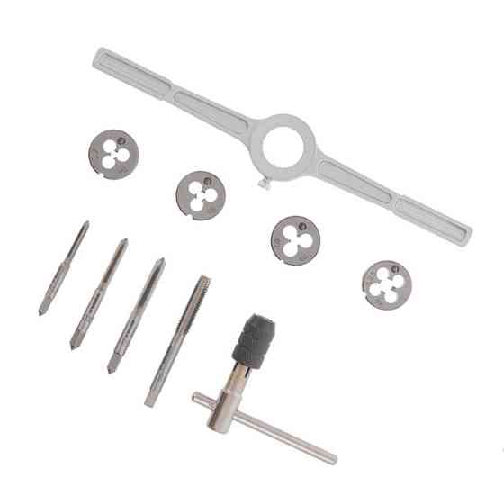 Набор плашек и метчиков, 10 ед., M4, M5, M6, M8 INTERTOOL SD-8025 Киев