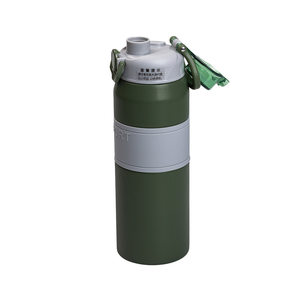 Термос 800 мл с мундштуком, зелёный Киев - изображение 3