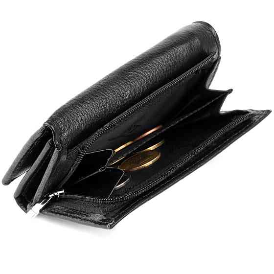 Горизонтальное портмоне из кожи унисекс на магните ST Leather 19331 Черное Киев