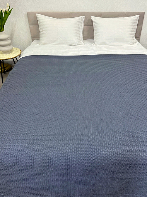 Ecotton Покривало Ecotton Pique 180х230 см натуральне сіре Grey в крафтовій подарунковій коробц Коломия - фото 9