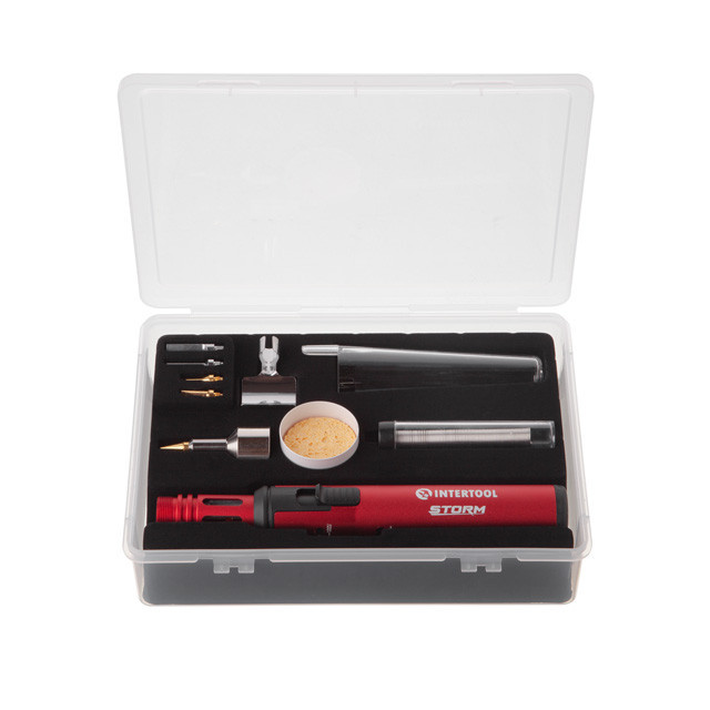 Газовий мікропаяльник INTERTOOL GB-0007, 0 од., 1300 °C, STORM, Легкий паяльник з п'єзозапалом Львів - фото 5