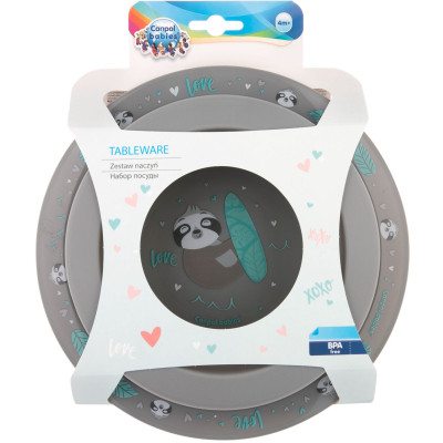 Набор детской посуды Canpol babies Exotic Animals Серый 2 шт. (56/523_grey) Винница - изображение 4