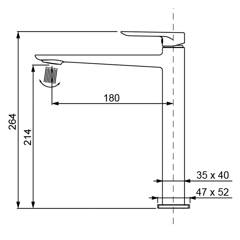 Високий змішувач для умивальника Koer KB-11028-12 (KR5295) Харків - фото 6