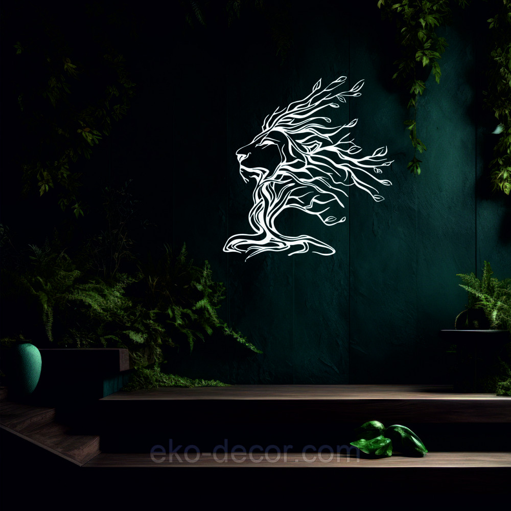 Декоративное настенное 3D Панно «Лев» Декор на стену с объемом 90*83 см, Белый Киев - изображение 10