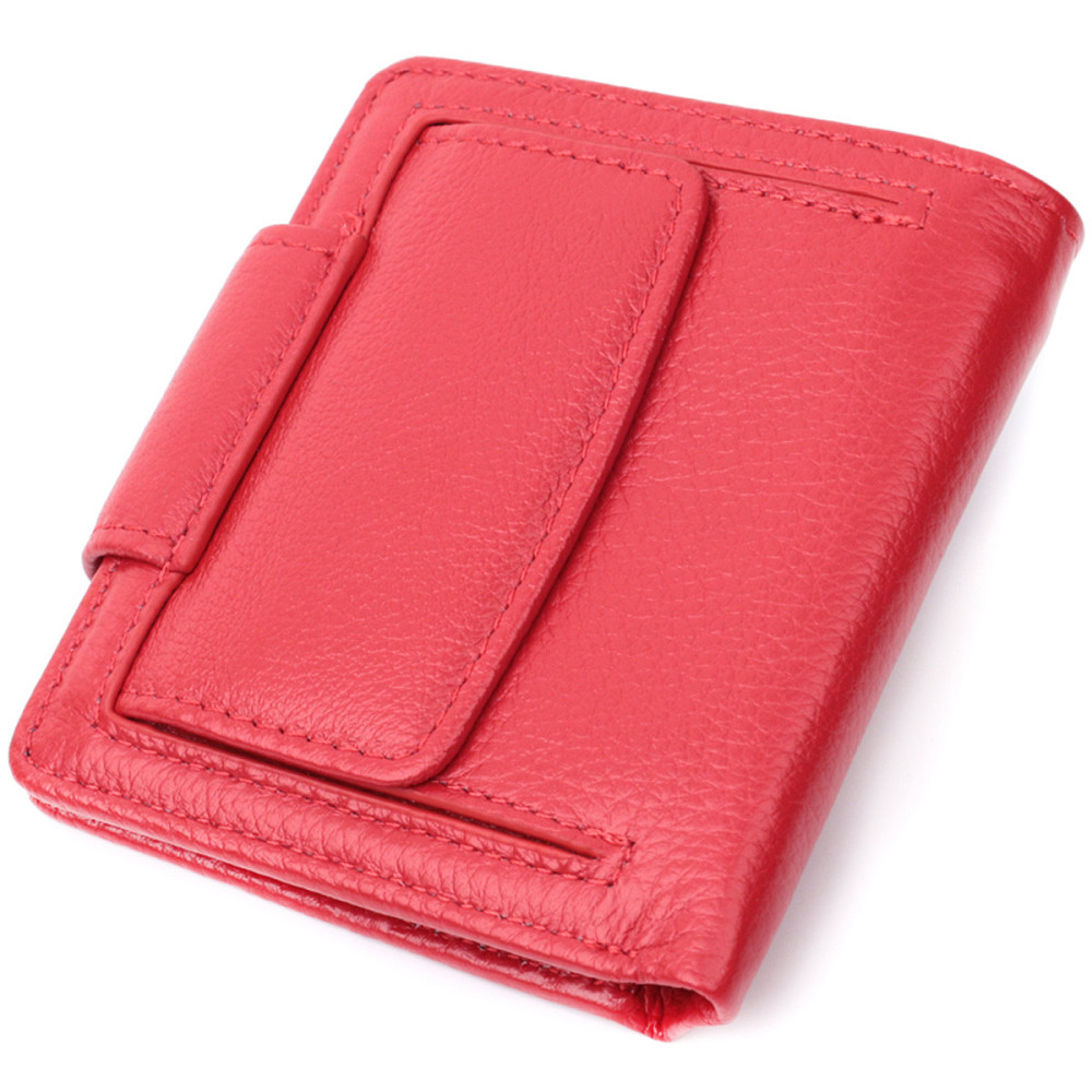 Вертикальный кошелек для ярких женщин из натуральной кожи ST Leather 22702 Красный Киев - изображение 2