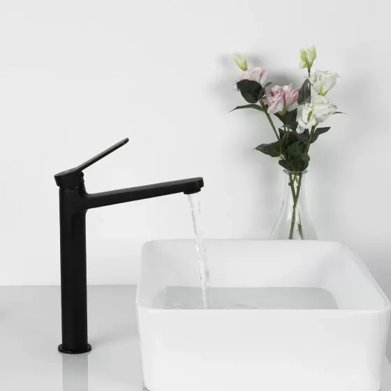 Смеситель для умывальника высокий Frap F1062-2 черный Киев