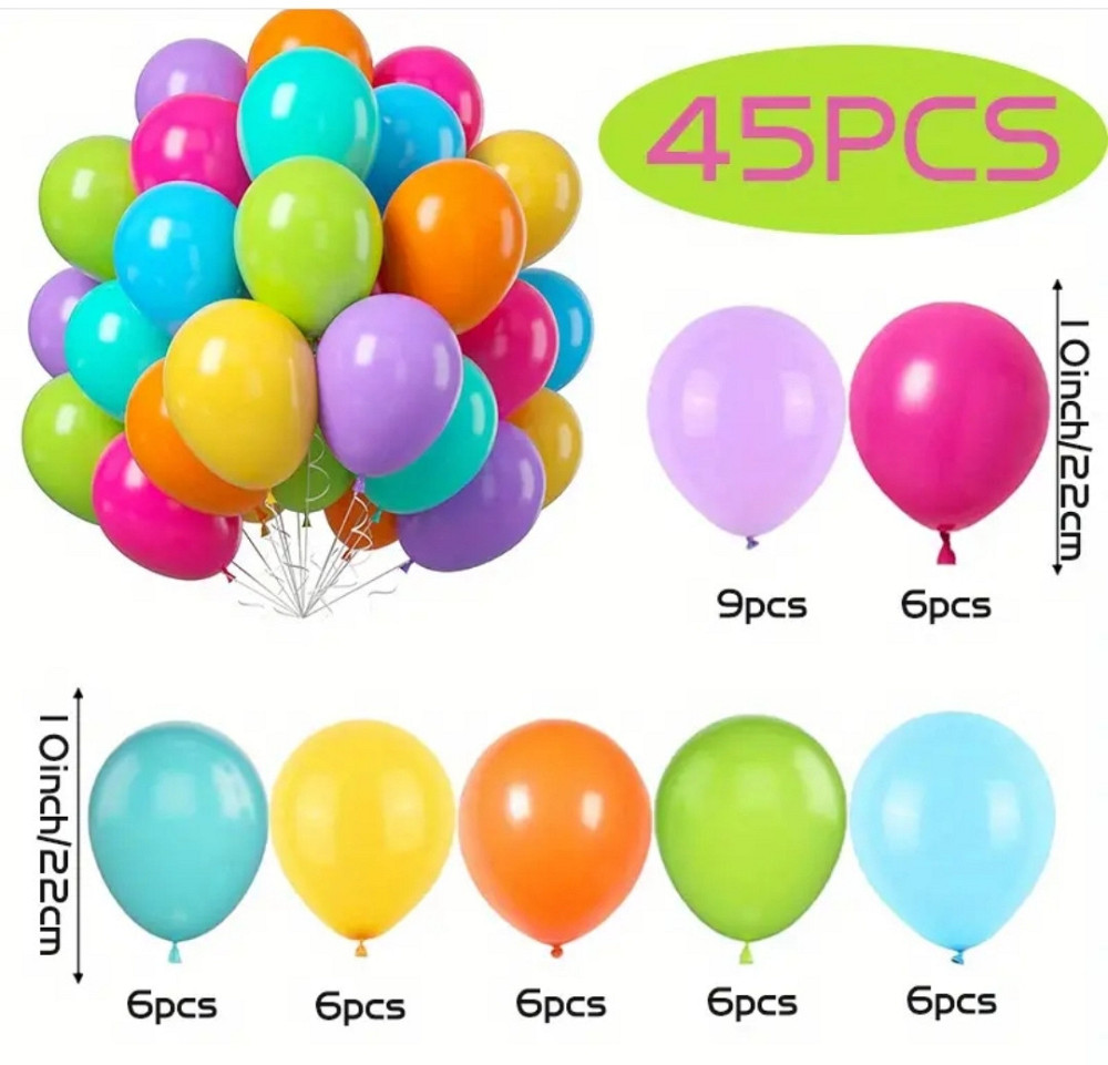 Набор латексных ярких шаров 45шт. Киев - изображение 2
