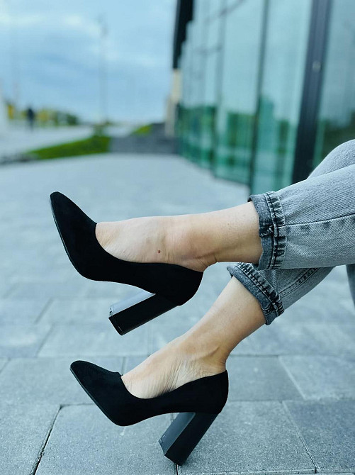 Q&Q Туфлі жіночі QQ чорні еко-замша каблук 9см 36р.-23.5см 39р.-25см (4745) Коломыя - изображение 8