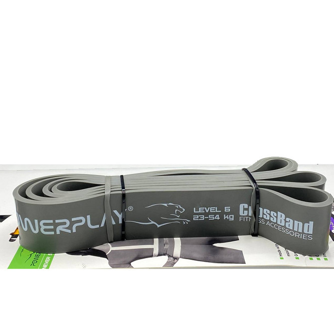 Еспандер-петля (гумка для фітнесу і кроссфіту) PowerPlay 4115 Power Band Сіра (23-54 кг) Каменское - изображение 3