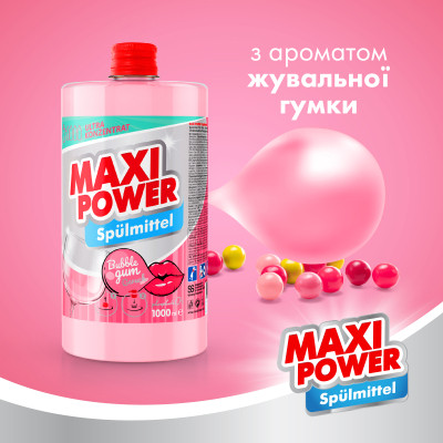 Засіб для ручного миття посуду Maxi Power Бабл Гам запаска 1000 мл (4823098411970) Вінниця - фото 2