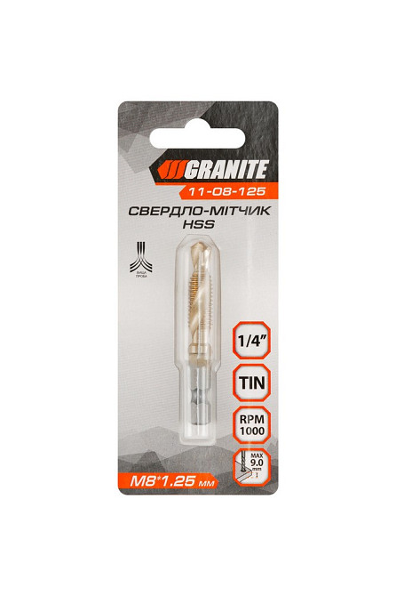 GRANITE Свердло-мітчик GRANITE HSS M8х1.25 мм 11-08-125 Коломия - фото 9