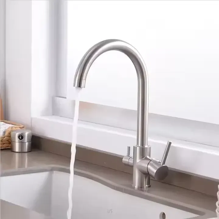 Змішувач на кухню Zerix SUS-021 із виходом для питної води нерж. сталь (ZX3169) Чернівці - фото 4