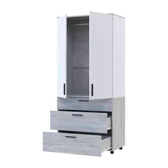 Шафа для одягу Doros Торн Сосна Натті/Білий 2 ДСП/3Ш (штанга) 90х51.6х200 (DRS-012001) Львів