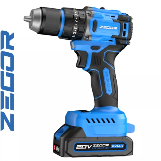 Акумуляторний ударний шуруповерт ZEGOR CDAX-21BLH-60 TURBO (акум 2шт-20V 2.0Ah і зп) Київ