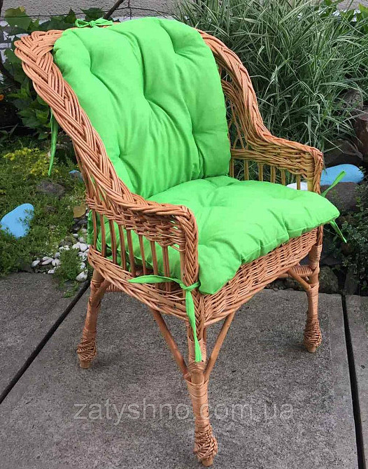 Крісло плетене з лози з накидкою Київ - фото 6