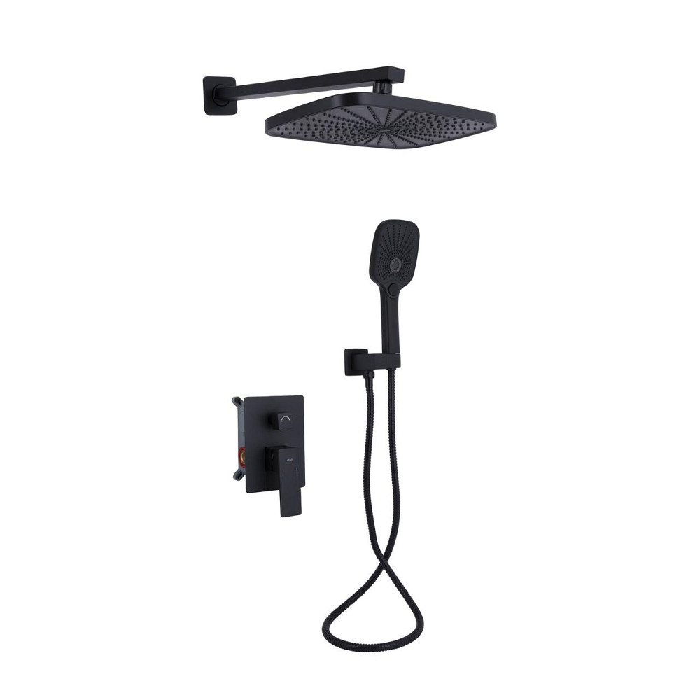 Душова система для душу Qtap Gemini прихованого монтажу на два споживачі QTGEM113BLM45697 Black Matt Київ - фото 1
