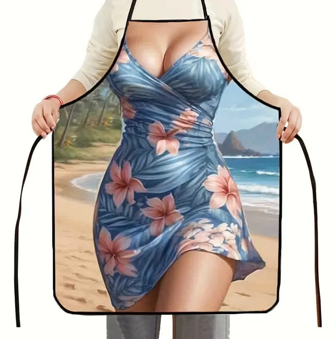 Фартух прикольний дівчина у літній сукні 80 на 60 см різнобарвний Київ - фото 2